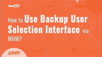How to Use Backup User Selection Interface via WHM? | MilesWeb
