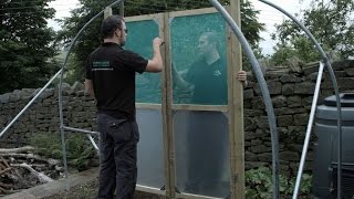 Hanging a Double Door Frame on Polytunnel