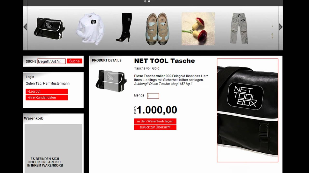 NET TOOL BOX Onlineshop 3.0 - YouTube