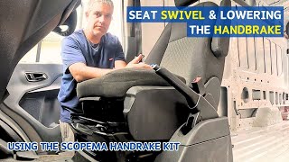 Lowering the Handbrake (Scopema) & Fitting a Swivel Seat | Ford Transit Camper Conversion