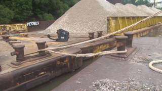 Tying Off a Barge with Pilot Andy Cross of Mulzer Crushed Stone, Inc.