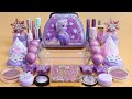 'Purple elsa' Mixing'Purple'Eyeshadow,Makeup and glitter Into Slime.★ASMR★Satisfying Slime Video