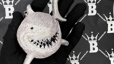 Tekashi 6ix9ine Inspired Shark Face Simulated Diamond Hip Hop Pendant