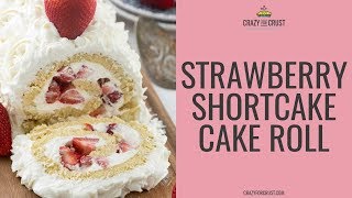 Strawberry shortcake cake roll // crazyforcrust.com filled with fresh
strawberries and an easy cream cheese whipped cream! - -...