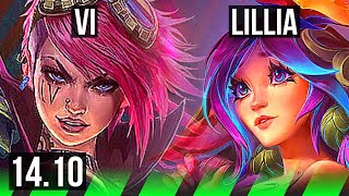 VI vs LILLIA (JGL) | 6/0/5, 68% winrate, Dominating | KR Challenger | 14.10