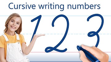 Learning to write and count numbers for kids. Cursive writing. Handwriting preschool. 123