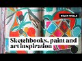Painting in my sketchbook and looking in art books