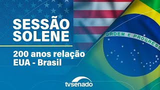 Ao vivo: Sessão Solene em homenagem aos 200 anos da relação diplomática Brasil-EUA (PT)– 28/5/24