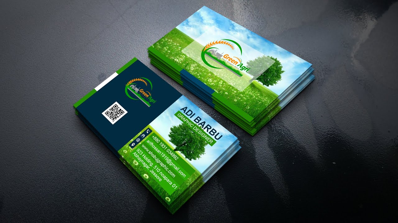 Agricultural Business Card Design in Photoshop - YouTube