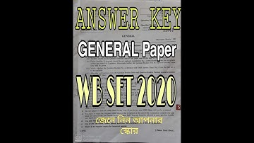 WBSET GENERAL PAPER  ANSWER KEY |  SET ANSWER KEY 2020