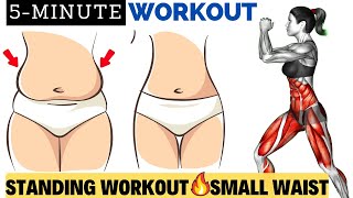 8 Min Standing Workout ➜ LOSE 2 INCHES OFF WAIST in 1 Week | Small Waist Exercises For ABS & Waist