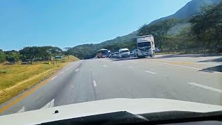 Traffic on the N4 due to an accident just before Nelspruit (Mbombela) in South Africa