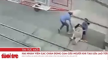 Khen thưởng hai nhân viên gác chắn dũng cảm cứu người khi tàu lửa lao tới