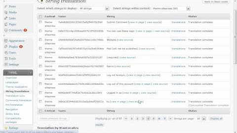 Translation for themes and plugins in full context