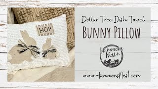 DIY Bunny Pillow made from Dollar Tree Dish Towel