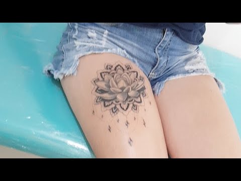 Tatuagem Feminina E Delicada Flor De Lotus Na Coxa By Jack5 Youtube