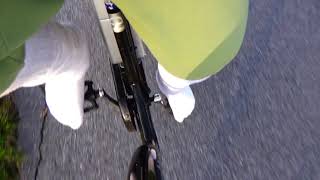 wearing white tube socks cycling without shoes with socks outside part 1