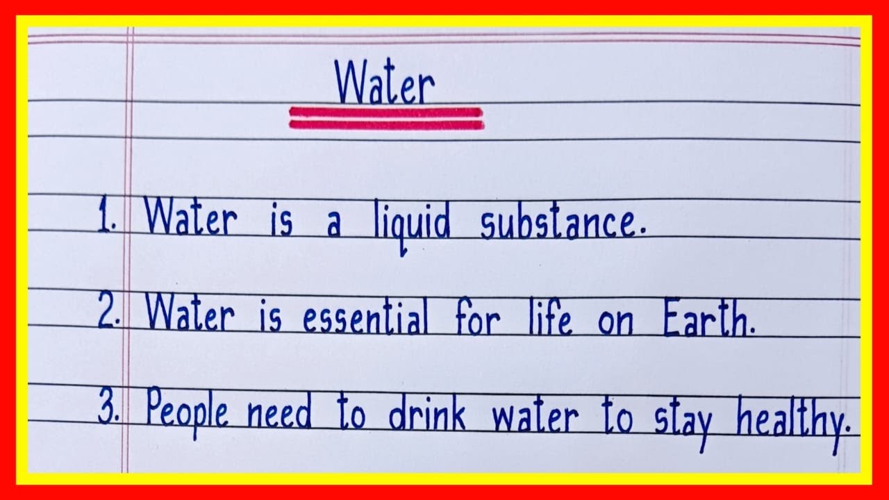 water essay class 4