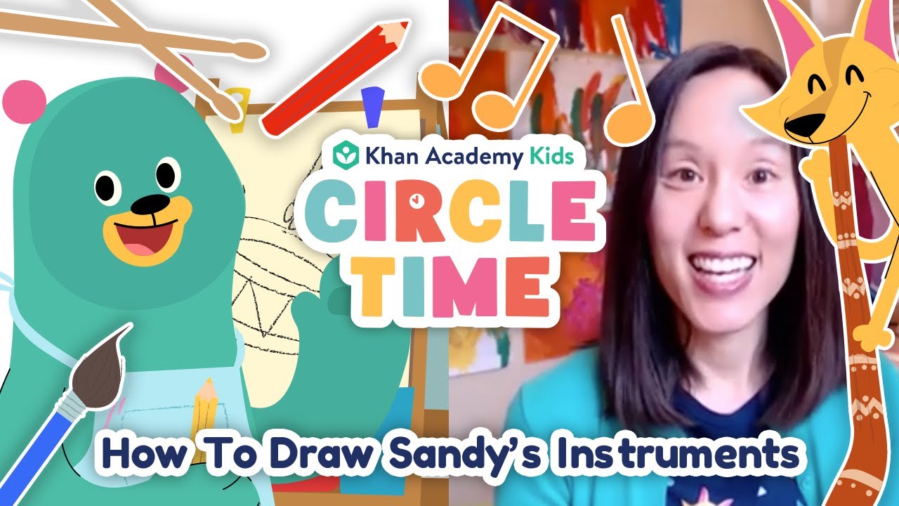 How To Draw Sandy’s Instruments | Drawing & Coloring for Kids | Circle Time with Khan Academy Ki