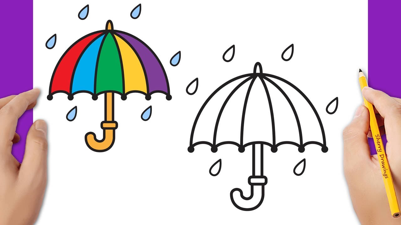 umbrella sketch icon hand drawn doodle scandinavian autumn rain single  element for design minimalism monochrome 6791370 Vector Art at Vecteezy