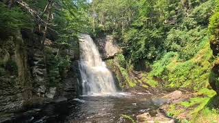 Beautiful Bushkill Falls & Lenape Native American Indian Exhibit - 4K Pocono Mountains Water Falls