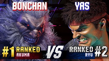 SF6 ▰ BONCHAN (#1 Ranked Akuma) vs YAS (#2 Ranked Ryu) ▰ High Level Gameplay