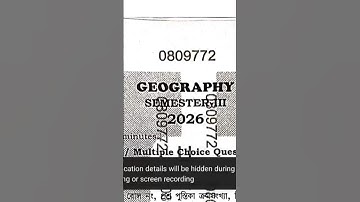 Class 12 semester 3 geography question paper with solutions 2026 wbchse /geography question semester