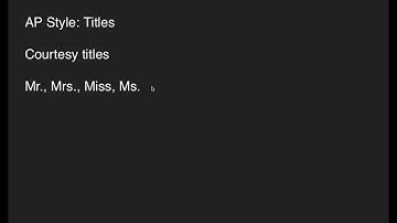 AP Style: Titles