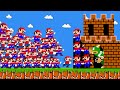 Super mario bros but everything mario touch turns to mario  super mario bros wii