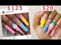 I Recreated $125 Nails for CHEAP  (Nail Salon vs. Home)