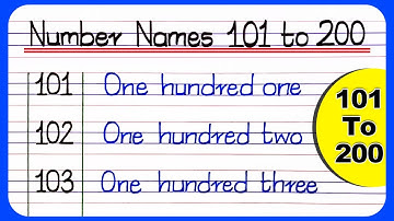 Number Names 100 to 200 || Numbers In Words 101 To 200 In English || 101 to 200 number names