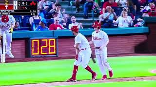 Phillies score on a walk vs Padres 07/15/23