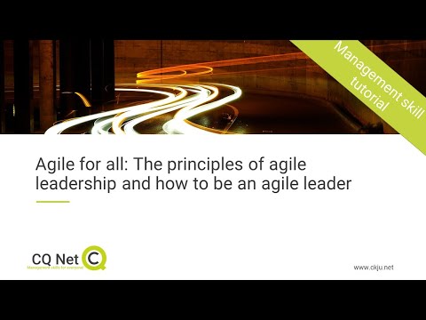 Agile for all: The principles of agile leadership and how to be an agile leader