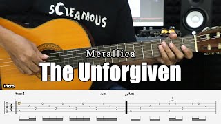 The Unforgiven - Metallica - Fingerstyle Guitar Tutorial + TAB \u0026 Lyrics