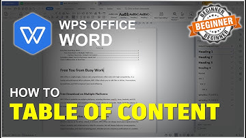 WPS Office Word How To Create Table Of Contents Tutorial