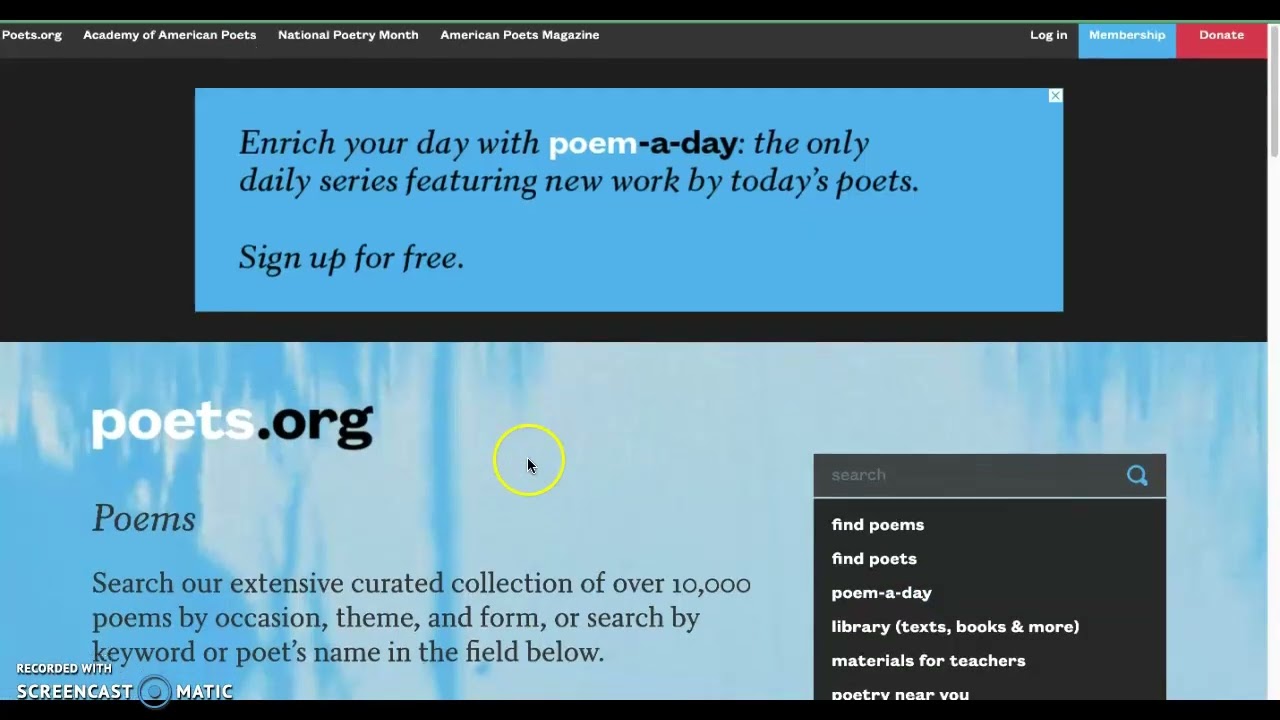 Searching Poetry Websites
