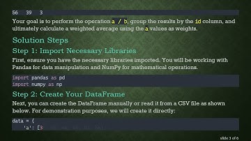 Calculating Weighted Averages in Pandas with NumPy Functions