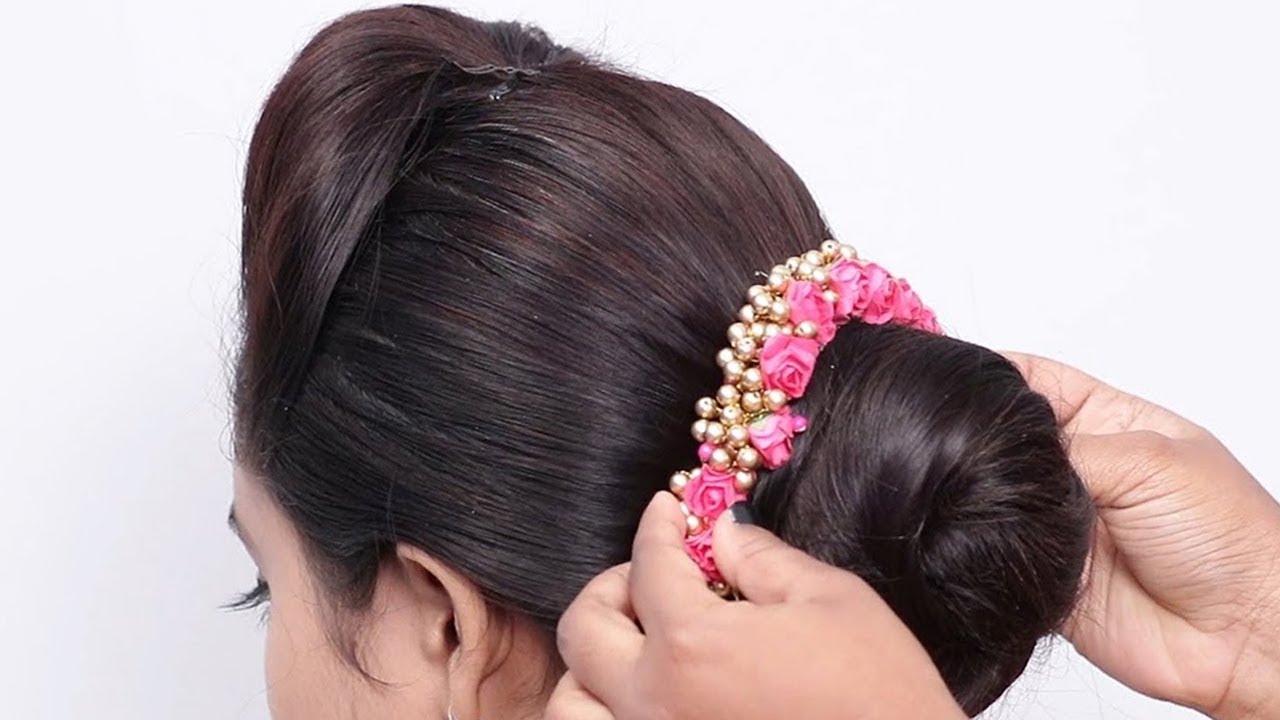 5 easy and quick hairstyle with saree || wedding hairstyle || party  hairstyle | hairstyle for ladies - YouTube