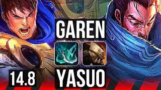 GAREN vs YASUO (TOP) | 1300+ games | EUW Grandmaster | 14.8