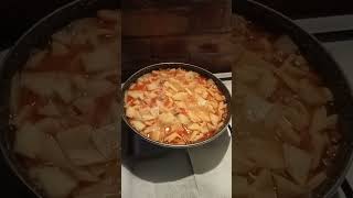 cartofi scăzuți cu legume și carne de porc la conservă!😜😜👍💯💯