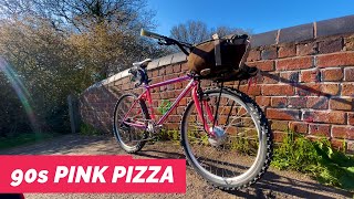 90s MTB Pizza Bike Commuter  Fluro Pink MBK Tracker Hi Tech