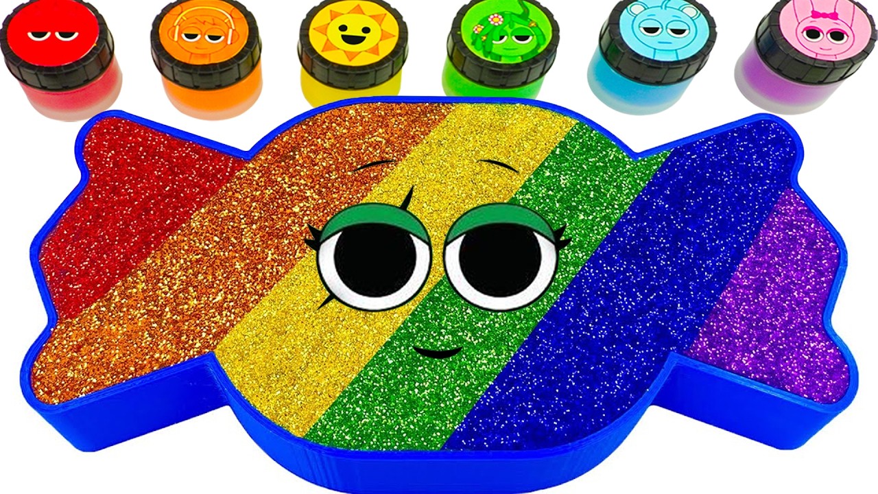 Video ASMR Slime | Cara Membuat Bak Mandi Permen Pelangi dari Slime Glitter (ASMR) l Oleh Omega
