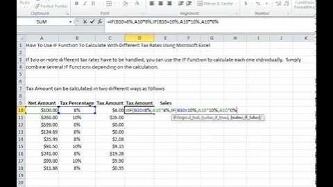 00046 - How To Use IF Function To Calculate With Different Tax Rates Using Microsoft Excel
