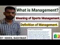 What is management definition of management meaning of sports management