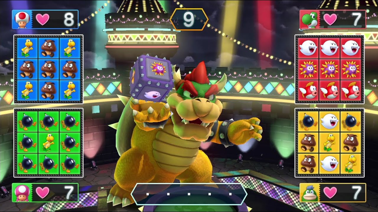 Mario Party 10 Bowser Party #9 Mushroom Park (Toad Vs Yoshi Vs Toadette Vs Spike Vs Bowser)