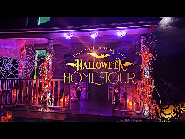 Halloween Home Tour! Fall u0026 Halloween Decorating Ideas - Historic House Tour - Halloween Lights class=