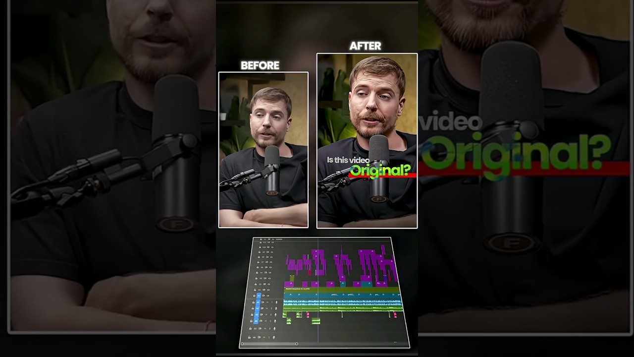 podcast reel editing before vs after