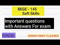 BEGE 145 Soft Skills Important Questions with Answers For exam #ignou #bege145