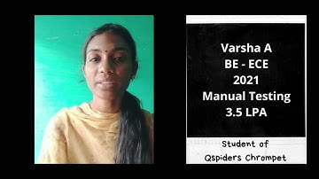 Successfully placed as a Testing Trainer  | Student Review & Experience at QSpiders Chrompet