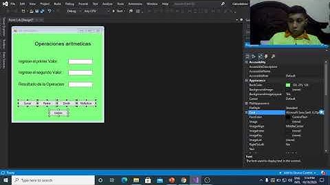 Formulario de operaciones aritmeticas en visual studio.